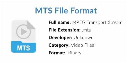 Technical Specifications of .mts Files
